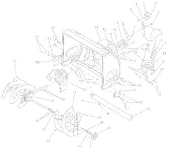 Blower Housing Diagram and Parts List for 31AE600E161 2001 Yard Machines Snow Blower